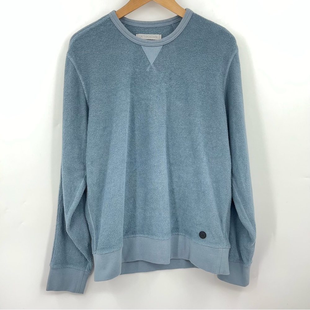 OuterKnown L High Tide Crew Sweatshirt 0221 Ash Blue large men - Picture 2 of 8